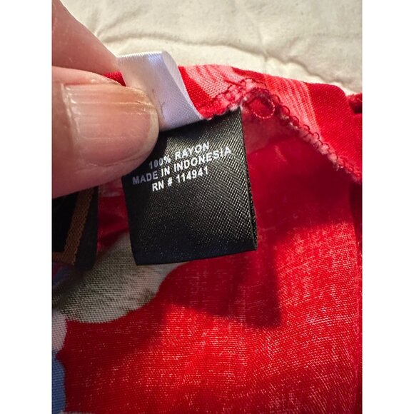 VTG Tiki Palm Hawaiian-Style Floral Rayon Button-Down adjustable Sundress XL - Picture 3 of 13